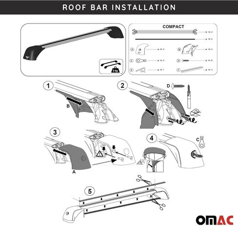 OMAC Premium Roof Rack Cross Bars Compatible with Porsche Macan 2015-2025 Aluminium Car Roof Racks, Rooftop Cargo Bars for Ski Luggage Rack Kayak Bike Canoe Snowboard CrossBars 220LB Capacity in Saudi Arabia