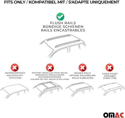 OMAC Roof Rack Cross Bars for Land Rover Discovery Sport 2015-2025 Alu Black 2 Pcs in Saudi Arabia