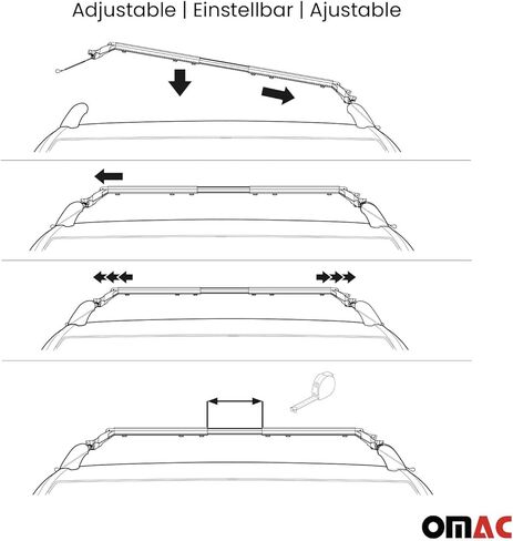 OMAC Roof Rack Cross Bars for Land Rover Discovery Sport 2015-2025 Alu Black 2 Pcs in Kuwait