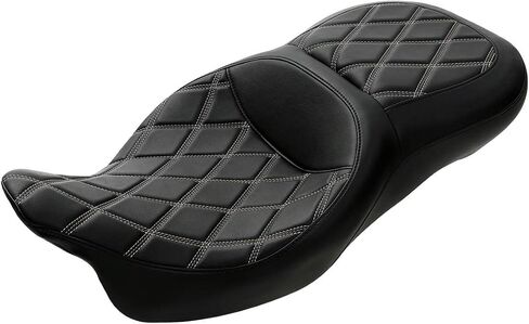 C.C. RIDER Motorcycle Rider Passenger Seat - Bagger Comb Strapped 2-Up One-Piece Fit for Harley Touring Road King FLHR Street Glide FLHX Road Glide FLTRX Electra Glide FLHT 2009-2023 in Saudi Arabia