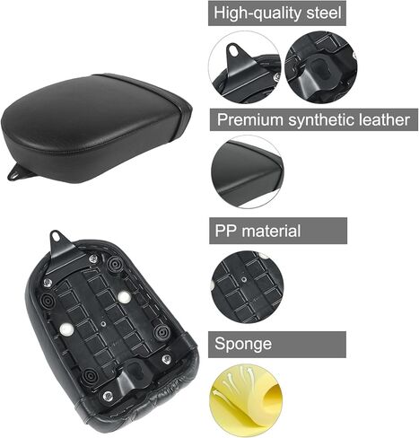 Black Rear Seat Kit for Rebel CMX300 CMX500 (2017-2025) - Thick Comfort Passenger Seat, Premium Synthetic Leather, Easy Install - Motorcycle Accessories for Rebel 500 & 300 in Kuwait