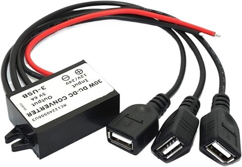 1pcs Converter 12V 24V to 5V 6A 30W Car Power Converters Triple USB Output Power Adapter in Saudi Arabia