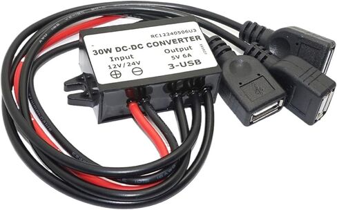 1pcs Converter 12V 24V to 5V 6A 30W Car Power Converters Triple USB Output Power Adapter in Saudi Arabia
