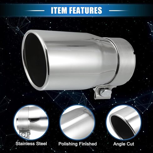 Car Exhaust Tip Tail Pipe Compatible for Toyota Tacoma 2005-2023, Anti-Corrosion 2.8'' Inlet 6.9'' Length Silver Tone Exhaust Rear Muffler Tip in Saudi Arabia
