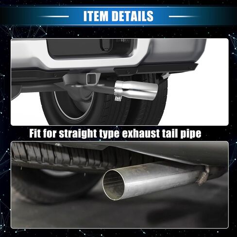 Car Exhaust Tip Tail Pipe Compatible for Toyota Tacoma 2005-2023, Anti-Corrosion 2.8'' Inlet 6.9'' Length Silver Tone Exhaust Rear Muffler Tip in Saudi Arabia