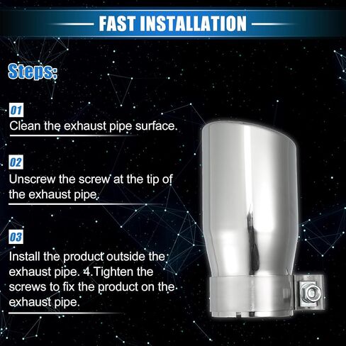 Car Exhaust Tip Tail Pipe Compatible for Toyota Tacoma 2005-2023, Anti-Corrosion 2.8'' Inlet 6.9'' Length Silver Tone Exhaust Rear Muffler Tip in Saudi Arabia