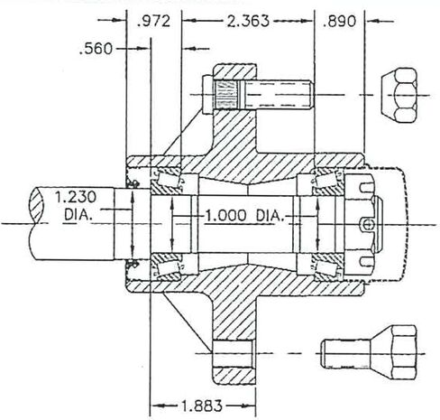 مجموعة محور المقطورة (BT-100-04-A) 4 بولت على دائرة 4 بوصة-1 بوصة المحامل in Saudi Arabia