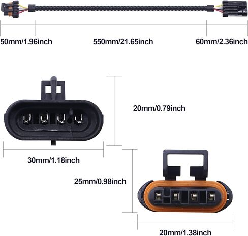 HiSport 4 Pin 4-Way Header Extension Wiring Sensor 24" Harness 2 PCS for O2 Sensor Compatible with Camaro Firebird Corvette Ls1 Ls6 Lt4 O2 in Saudi Arabia