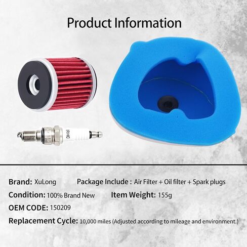 Air Filter Oil Filter Spark Plug Compatible with Yamaha WR250F 2001-2002/WR400F 1998-2000/WR426F 2000-2002/YZ125 1997-2020/YZ125X 2020/YZ250 1997-2020/YZ250F 2001-2013 in Saudi Arabia