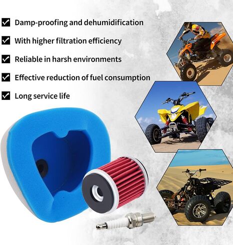 Air Filter Oil Filter Spark Plug Compatible with Yamaha WR250F 2001-2002/WR400F 1998-2000/WR426F 2000-2002/YZ125 1997-2020/YZ125X 2020/YZ250 1997-2020/YZ250F 2001-2013 in Saudi Arabia