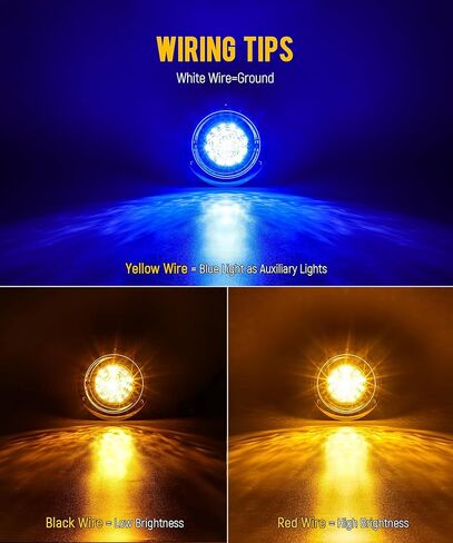 Partsam 2pcs مصابيح البطيخ ذات اللون المزدوج العلامة الأزرق LED. in Kuwait