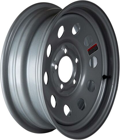 منفذ أجزاء المقطورة - 15 "× 5" - 5 Lug Silver Mod Solid Steel Trailer Rim - 5x4.5 نمط الترباس in Kuwait