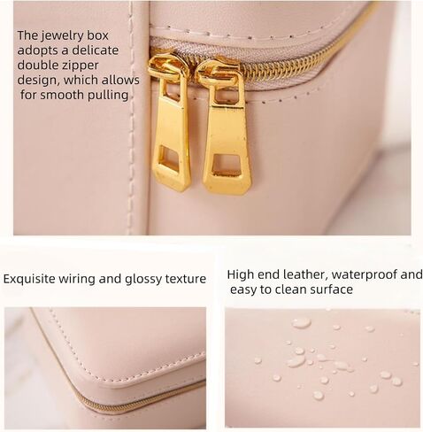 small travel jewelry case,Double Layer Travel Jewelry Box Organizer, Leather Case with Necklace Holder and Ring Storage/box organizer storage in Saudi Arabia