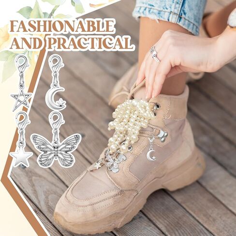 Quelay 16 PCS سحر أحذية اللؤلؤ اللؤلؤ لأحذية Sneakers Pearl Shoes Decoration Sharms Sports Shoe Jewelry Beaded Chain Buckle for Women Girl Gift Accessories in Kuwait