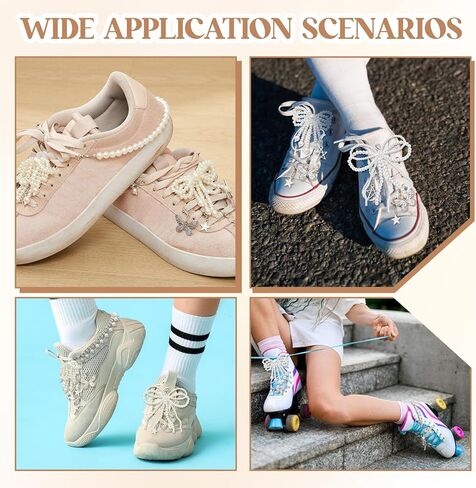 Quelay 16 PCS سحر أحذية اللؤلؤ اللؤلؤ لأحذية Sneakers Pearl Shoes Decoration Sharms Sports Shoe Jewelry Beaded Chain Buckle for Women Girl Gift Accessories in Kuwait