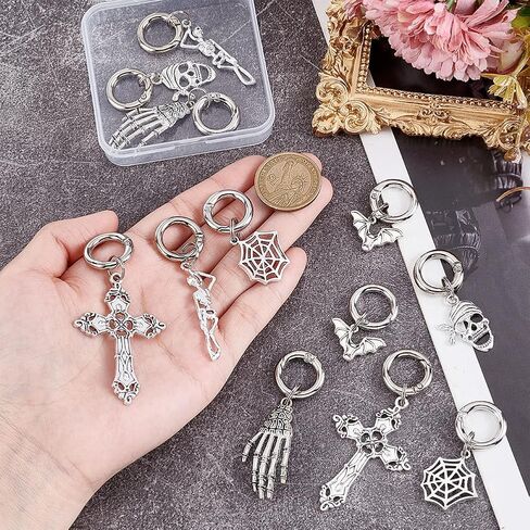 Alloy Shoe Charms Gothic Boot Heel Pendants DIY Shoe Accessories Antique Silver Platinum Boot Decoration for Boots Sneakers Bags with Rings in Saudi Arabia