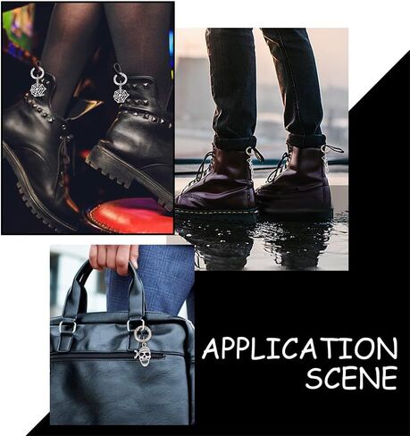 Alloy Shoe Charms Gothic Boot Heel Pendants DIY Shoe Accessories Antique Silver Platinum Boot Decoration for Boots Sneakers Bags with Rings in Saudi Arabia