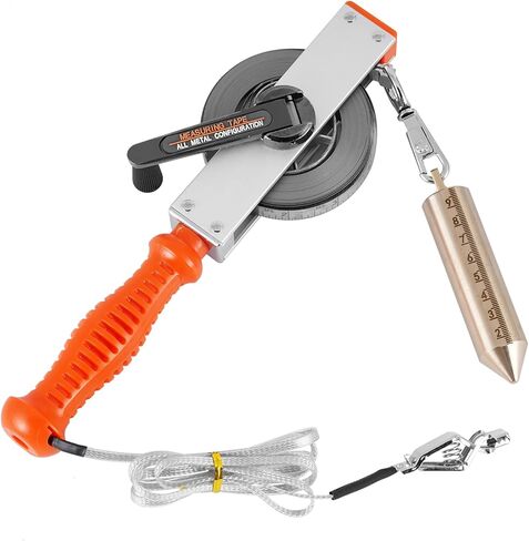 YJINGRUI 33ft/10m Oil Tank Gauging Tapes, Explosion Proof, Stainless Steel Oil Gauging Tape with 350g Brass Plumb Bob,Straight Handle in Kuwait