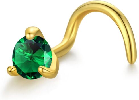 14K الذهب مويسانيتي المسمار الأنف ترصيع خواتم للنساء 3 مللي متر مختبر الماس 20 مقياس هيبوالرجينيك المفتاح الأنف مربط مجوهرات للرجال in Saudi Arabia