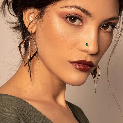14K الذهب مويسانيتي المسمار الأنف ترصيع خواتم للنساء 3 مللي متر مختبر الماس 20 مقياس هيبوالرجينيك المفتاح الأنف مربط مجوهرات للرجال in Saudi Arabia