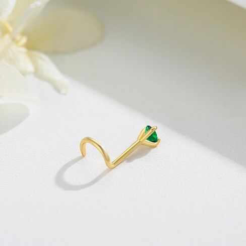14K الذهب مويسانيتي المسمار الأنف ترصيع خواتم للنساء 3 مللي متر مختبر الماس 20 مقياس هيبوالرجينيك المفتاح الأنف مربط مجوهرات للرجال in Saudi Arabia