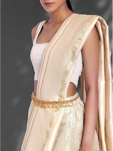 Aheli Combo of Gold Plated Kundan Pearl Waist Chains Adjustable Kamar Bandh Gift for Women in Saudi Arabia