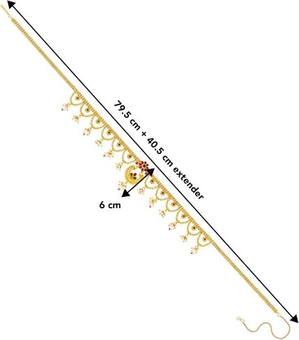 Aheli Combo of Gold Plated Kundan Pearl Waist Chains Adjustable Kamar Bandh Gift for Women in Saudi Arabia