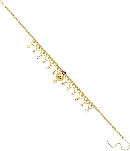 Aheli Combo of Gold Plated Kundan Pearl Waist Chains Adjustable Kamar Bandh Gift for Women in Saudi Arabia