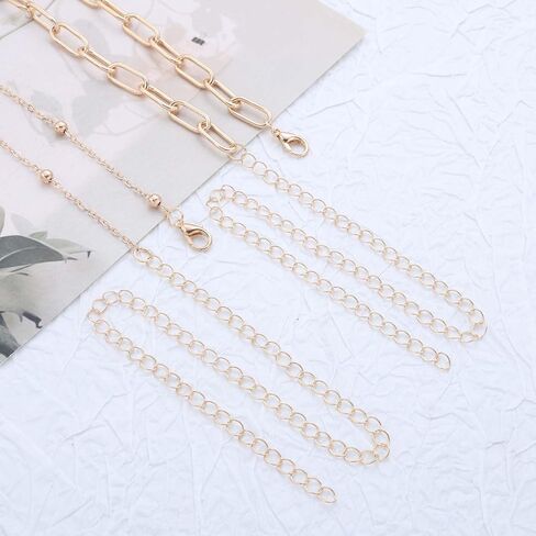Boho Layered Ball Waist Chain Gold Bikini Waist Belt Vintage Paperclip Belly Chain Adjustable Summer Beach Thin Chains Accessories Jewelry for Women in Kuwait