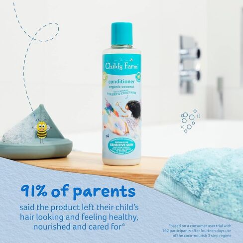 Childs Farm, Coco-Nourish Shampoo contains natural corn and coconut cleansers to gently clean and nourish hair leaving curls defined, 8.4 Fl Oz in Kuwait