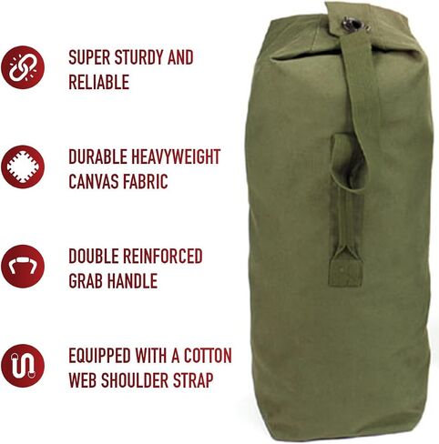 Rothco Heavyweight Top Load Canvas Duffle Bag - Rugged, Reliable, Ready for Your Adventures - 21" x 36" - Olive Drab in Saudi Arabia