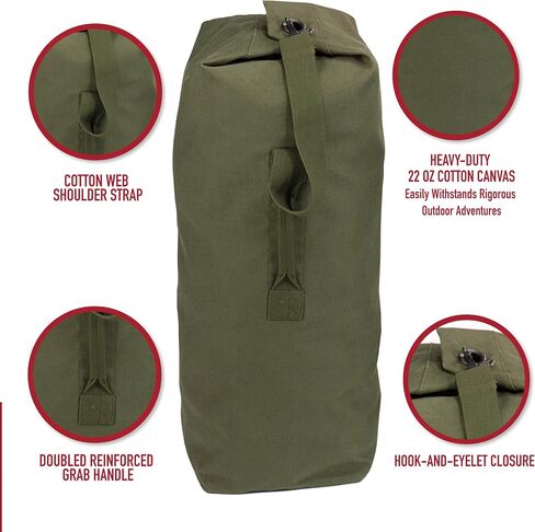 Rothco Heavyweight Top Load Canvas Duffle Bag - Rugged, Reliable, Ready for Your Adventures - 21" x 36" - Olive Drab in Saudi Arabia