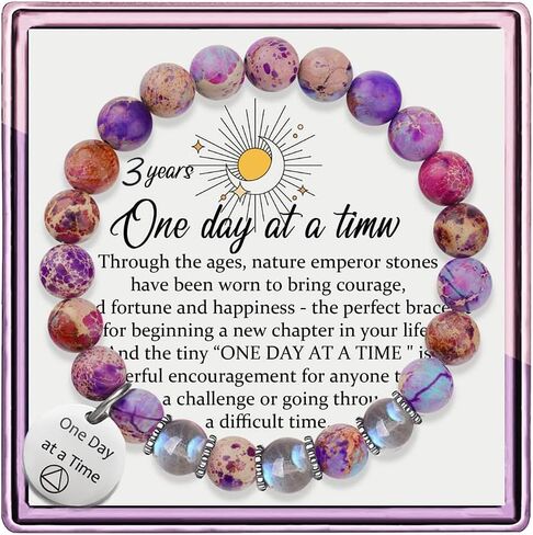 يوم واحد في وقت واحد شفاء أساور للنساء الرصانة الهدايا الأرجواني الطبيعي الإمبراطور سليكات الألمنيوم أساور الروحية للنساء in Kuwait