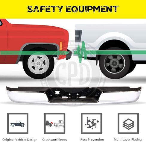 CarPartsDepot Rear Step Bumper Chrome Bar Pickup License Lamp Replacement Black Step Pad 2002-2009 DODGE Ram 1500 2500 3500 Pickup Truck CH1103111 in Saudi Arabia