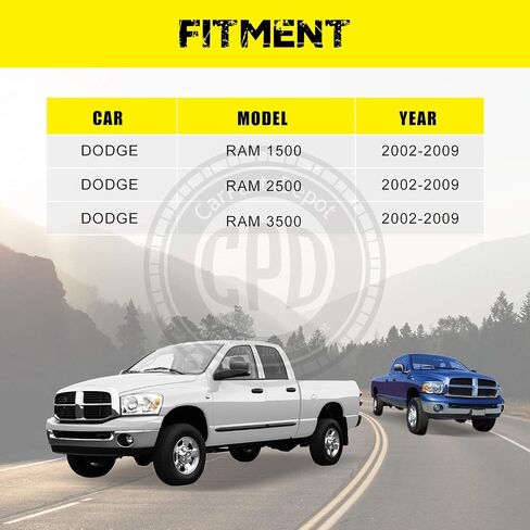 CarPartsDepot Rear Step Bumper Chrome Bar Pickup License Lamp Replacement Black Step Pad 2002-2009 DODGE Ram 1500 2500 3500 Pickup Truck CH1103111 in Saudi Arabia