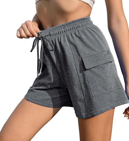 YLDUJ AMUM Women Summer Baggy Cargo Shorts Casual Loose Athletic Drawstring Shorts with Pockets in Saudi Arabia