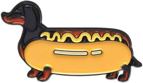Hot Dog Dachshund Brooch Enamel Pin for Women Girls Funny Cute Animal Lapel Pins Cartoon Novelty Fastfood Badge Creative Food Brooches Backpack Clothes Hat Jacket Decoration Friendship Gift in Saudi Arabia