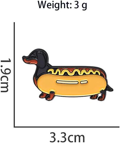 Hot Dog Dachshund Brooch Enamel Pin for Women Girls Funny Cute Animal Lapel Pins Cartoon Novelty Fastfood Badge Creative Food Brooches Backpack Clothes Hat Jacket Decoration Friendship Gift in Saudi Arabia