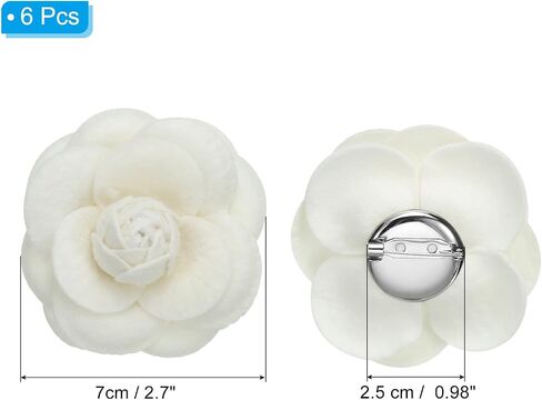Patikil Camellia Fabric Pin Flower Brooch Flower Flowers Flowers Forches for Women Girls Cloth Party Party Accessories Hights Jewelry Gift in Kuwait