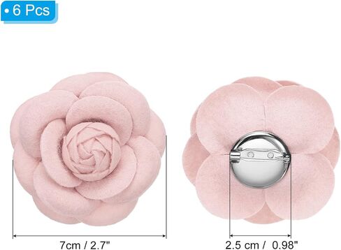 Patikil Camellia Fabric Pin Flower Brooch Flower Flowers Flowers Forches for Women Girls Cloth Party Party Accessories Hights Jewelry Gift in Kuwait