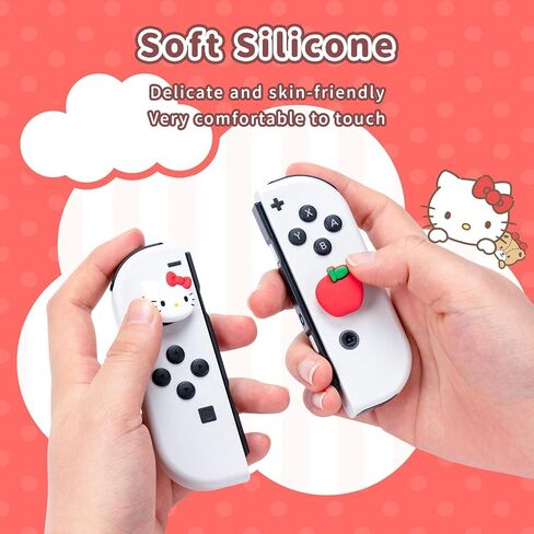 Cute Silicone Joystick Thumb Grip Caps,Joy Con Cover Compatible with Nintendo Switch/OLED/Switch Lite,4PCS - Cat in Kuwait