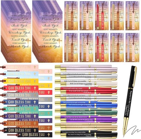 40 Set Father's Day Church Gifts Bulk Included Bible Verse Pens God Bless You Bookmarks Christian Religious Cards with Bags for Men Father's Birthday Sunday School Gift (Father's Day) in Saudi Arabia