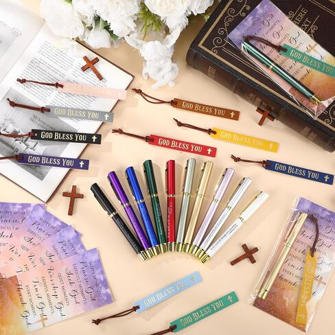 40 Set Father's Day Church Gifts Bulk Included Bible Verse Pens God Bless You Bookmarks Christian Religious Cards with Bags for Men Father's Birthday Sunday School Gift (Father's Day) in Saudi Arabia