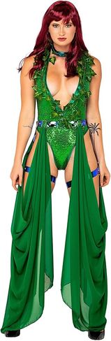Adult Poisonous Kiss Villain Costume for Women - Eco Super Villainess Vine Green Outfit in Saudi Arabia