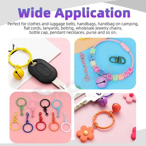 SWPEET 68PCS 8COLORS CWIVER LOBSSTER CLAW مع مقاطع سلسلة مفاتيح على شكل قلب ، وحلقات القفزة المفتوحة ومجموعة متنوعة من سلاسل الكرة ، ومقطع Carabiner Metal Carabiner للاتصال وصنع الحرف DIY in Saudi Arabia
