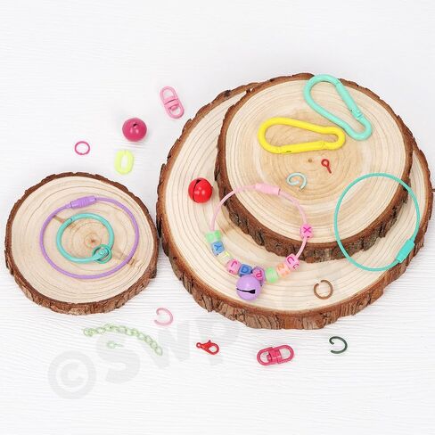 SWPEET 68PCS 8COLORS CWIVER LOBSSTER CLAW مع مقاطع سلسلة مفاتيح على شكل قلب ، وحلقات القفزة المفتوحة ومجموعة متنوعة من سلاسل الكرة ، ومقطع Carabiner Metal Carabiner للاتصال وصنع الحرف DIY in Saudi Arabia