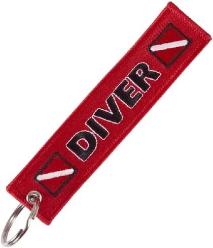 Pinstant Diver Down Flag Dive Scuba Diving Red White Keychain Key Tag Chain Fob Ring in Saudi Arabia