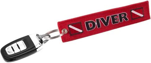 Pinstant Diver Down Flag Dive Scuba Diving Red White Keychain Key Tag Chain Fob Ring in Saudi Arabia