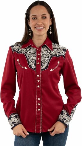 Scully Multi Colored Embroidered Yoke and Sleeve Western Shirt PL654C DEN *** in Kuwait