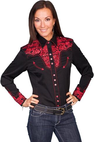 Scully Multi Colored Embroidered Yoke and Sleeve Western Shirt PL654C DEN *** in Kuwait